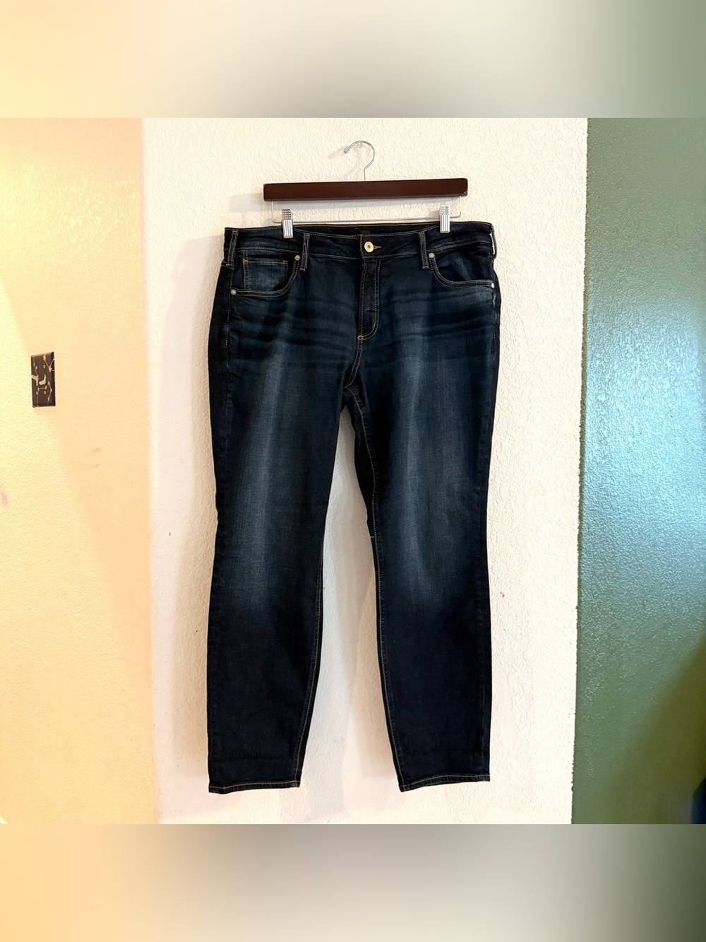 Silver Jeans Womens Denim Boyfriend Fit Blue Tapered Leg Plus Size 18